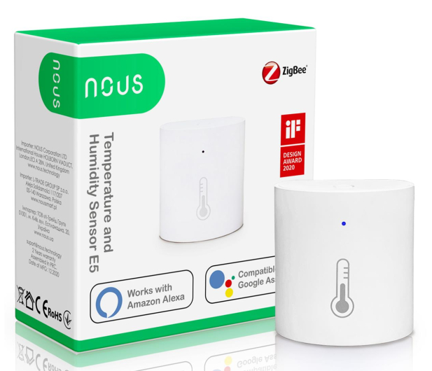 NOUS Inteligentny czujnik wilgotnosci i temperatury E5 ZigBee - 739773 - zdjęcie